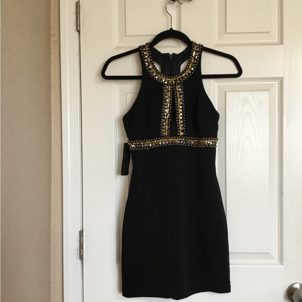Bebe Jeweled black body con dress size 0 NWT $159